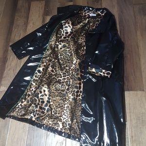 JANE POST black raincoat/slicker Long Large